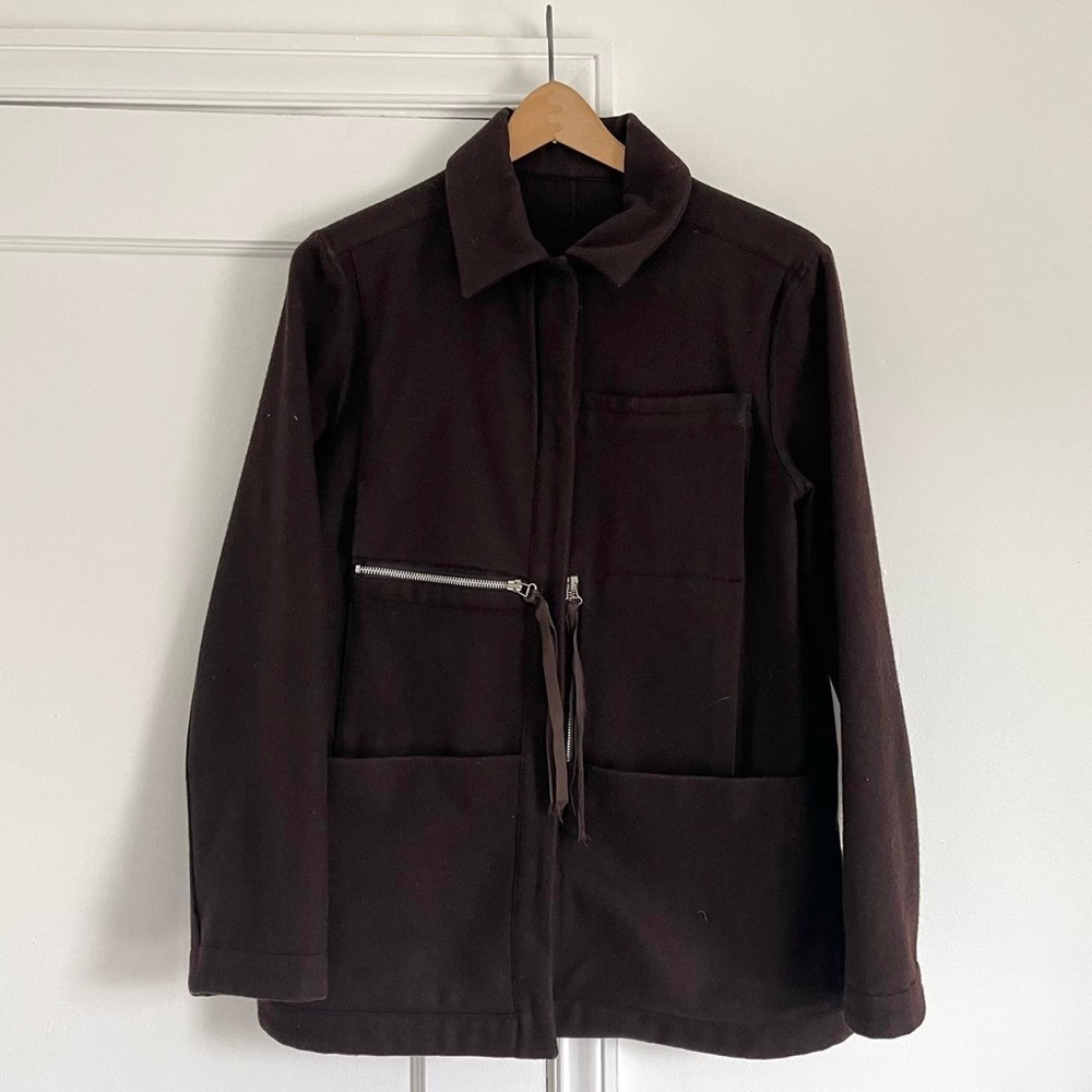 Vintage Maison Martin Margiela line 6 wool jacket in dark brown 90’s/y2k